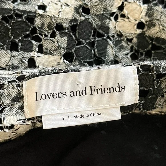 LOVERS AND FRIENDS x REVOLVE | Seana Mini Ruffle Dress in Black & Ivory | Size S - Picture 9 of 12